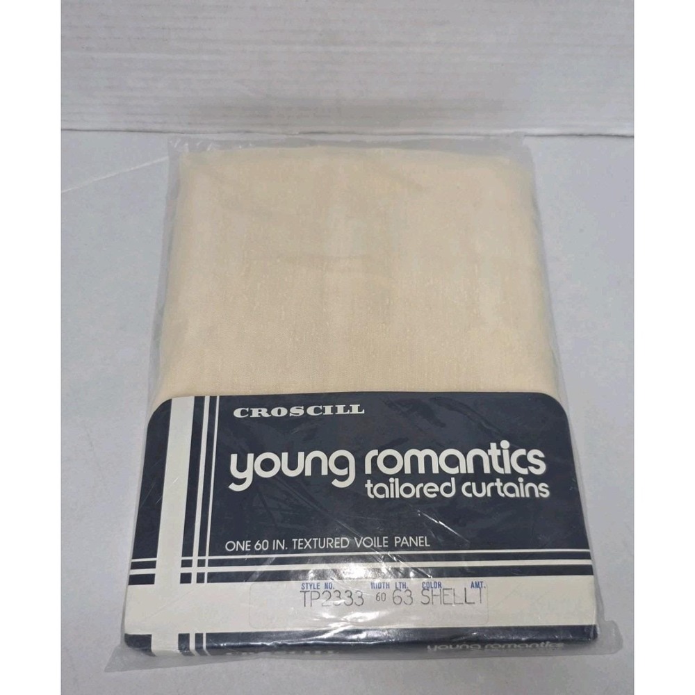 Vtg Croscill Young Romantics Tailored Curtain Panel Shell 60 x 63 Textured Voile